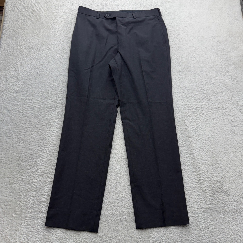 Brooks Brothers Fitzgerald Fit Mens Charcoal Grey Wool Blend Dress Pants 32x30
